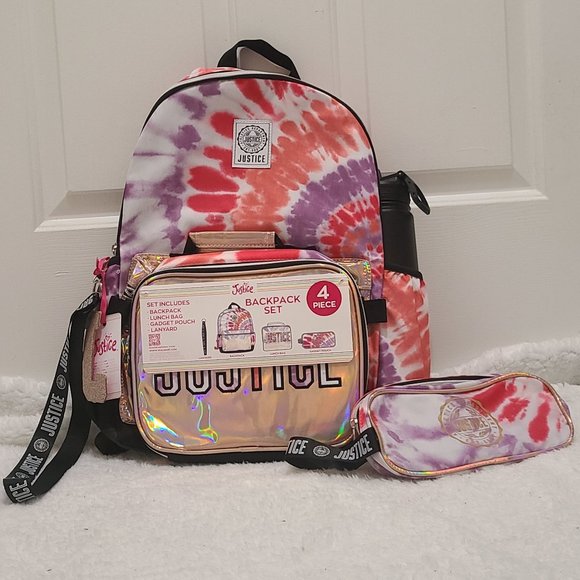 Justice Other - Justice TSA Approved 4 Piece Pink Metallic Backpack Carryon Set NWT